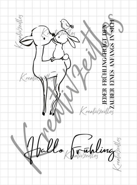 Hallo Frühling Stempel A7